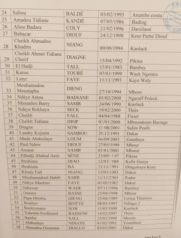 FASTEF/UCAD : Liste d'Admissibilité Concours Entrée FIC1 - Lettres-Anglais 2025