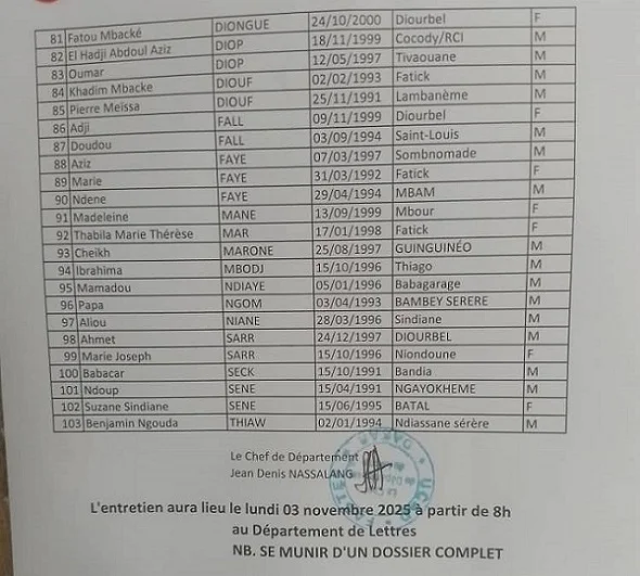 FASTEF Lettres Modernes (Master) : Admissibilité F1B2 et Convocation Urgente pour l'Entretien du 03 Novembre